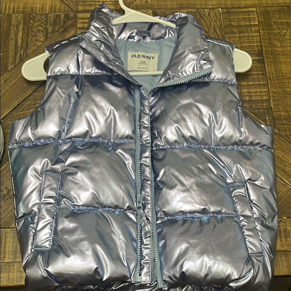 Old Navy Metallic Silver Kids Vest